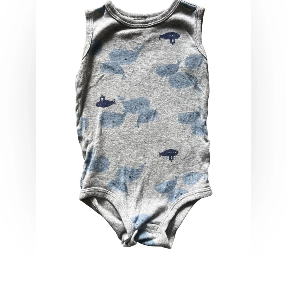 Carter’s Grey and Blue Whale Submarine Romper | 18M
